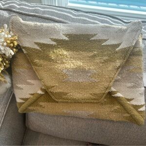 NWT Anthropologie Green and Cream Clutch